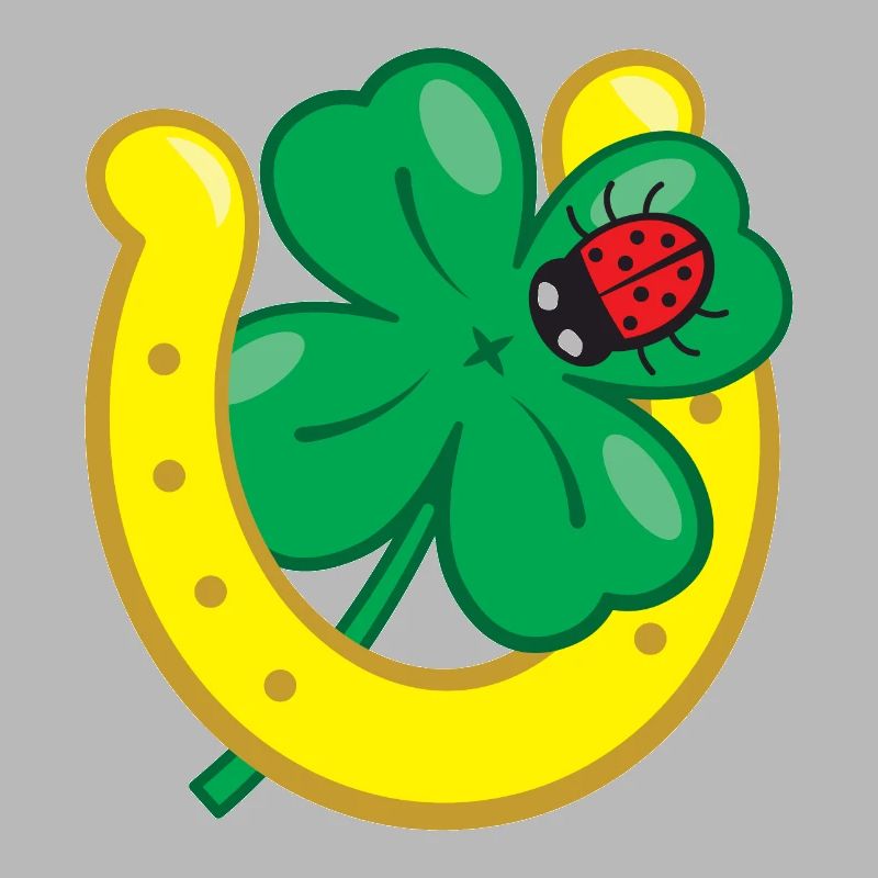 Lucky charm with cloverleaf horseshoe & ladybug