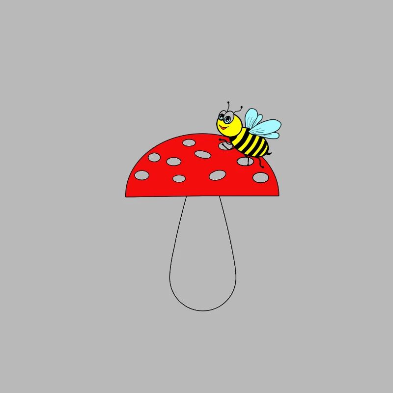 Abeille sur agaric de mouche