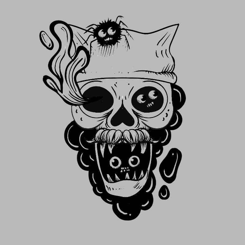 skull and spider