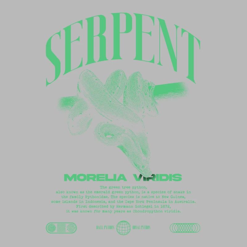 Grüner Baum Python Modern Reptile Keeper Streetwear