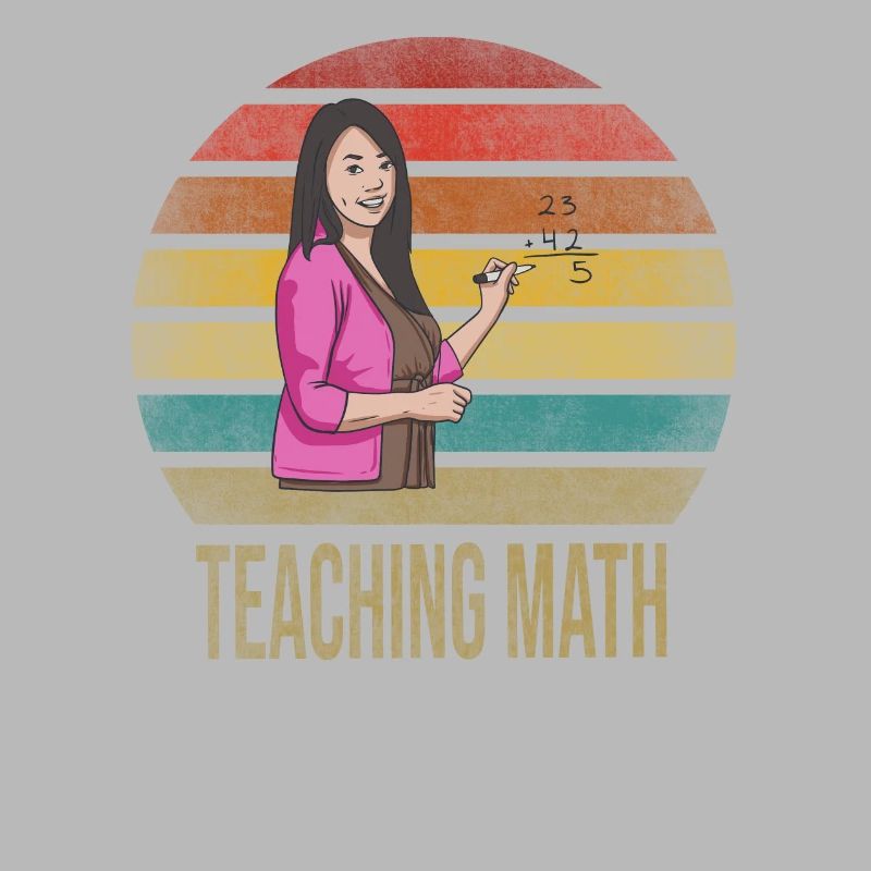 Math Teacher Mathematics School Retro Sunset
