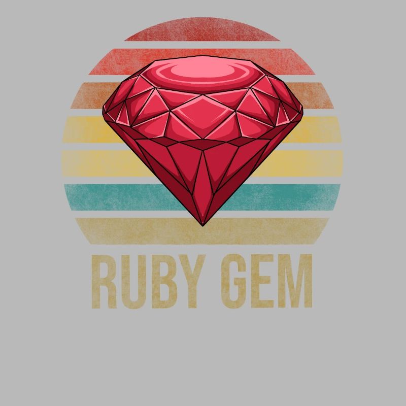 Ruby Gemstone Retro Sunset