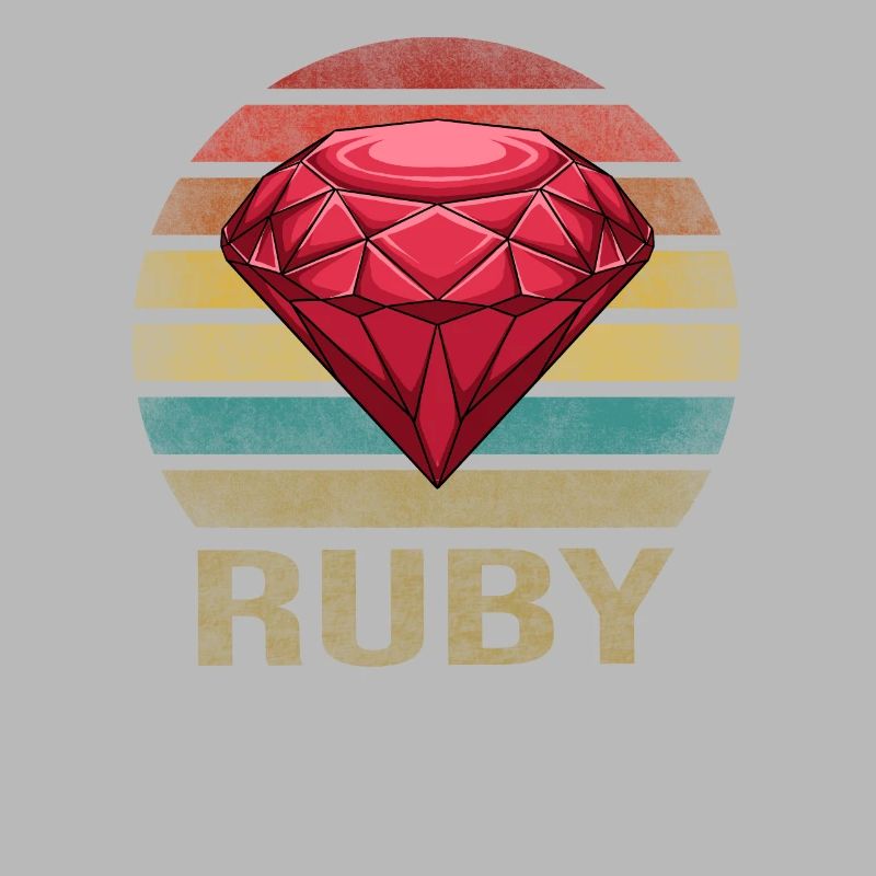 Ruby Gemstone Retro Sunset