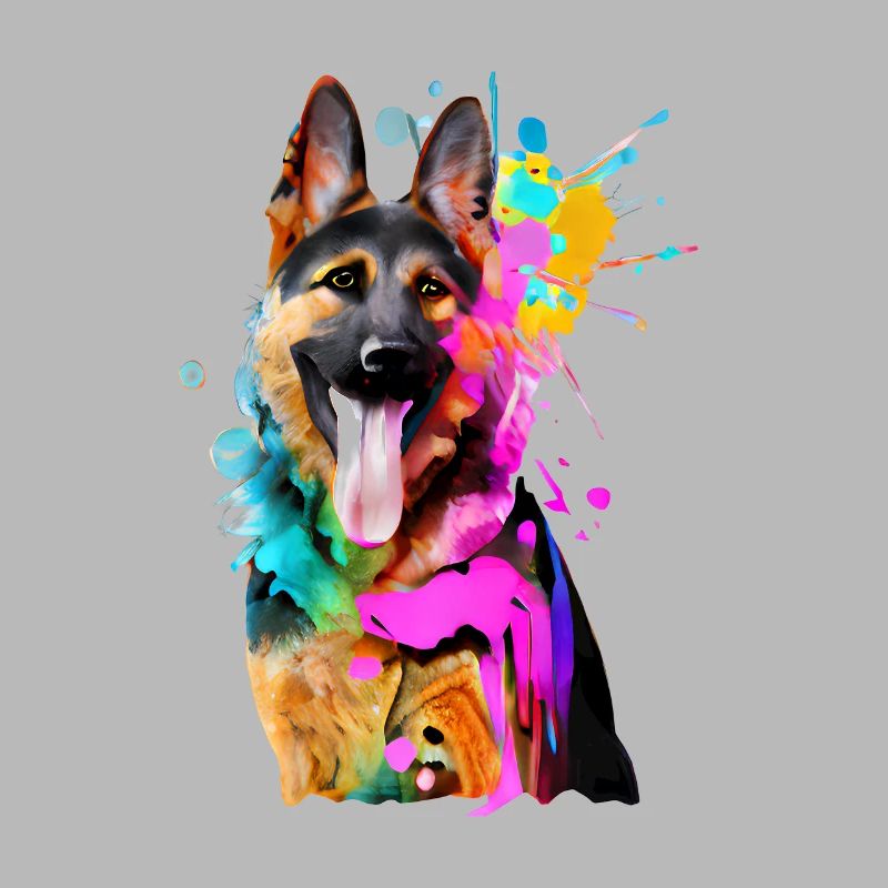 Farbkleckse Schäferhund