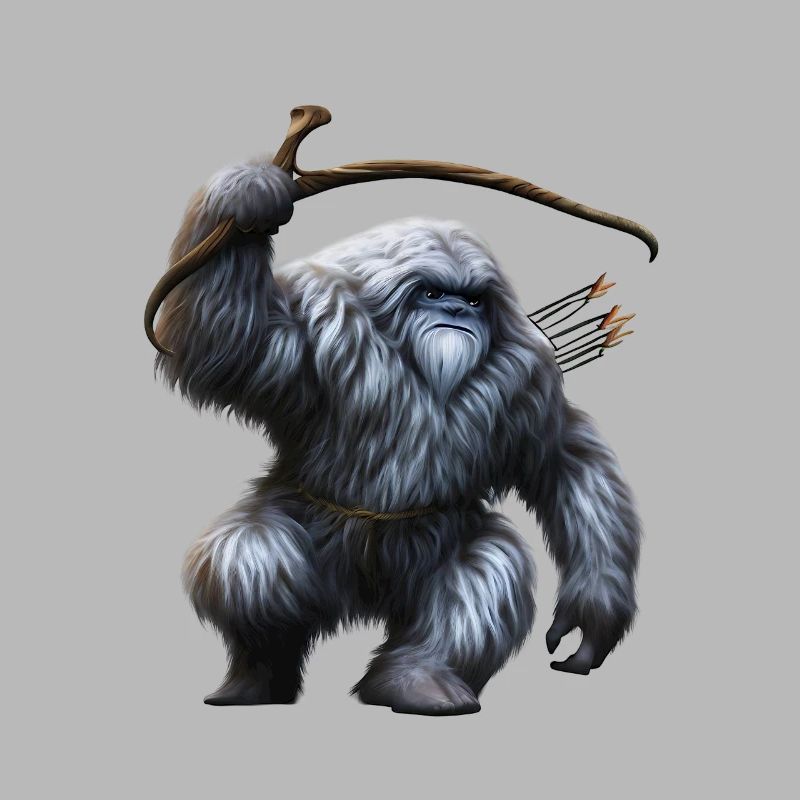 Yeti mit Pfeil und Bogen