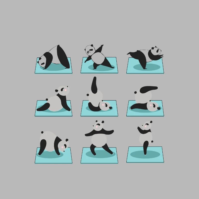 Funny Panda Yoga Postures
