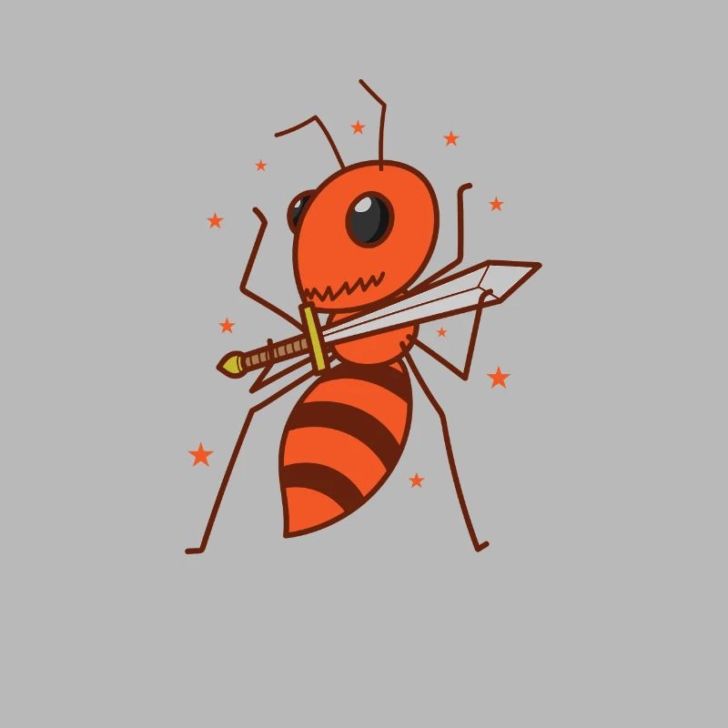 Fourmi avec épée, insectes industrieux