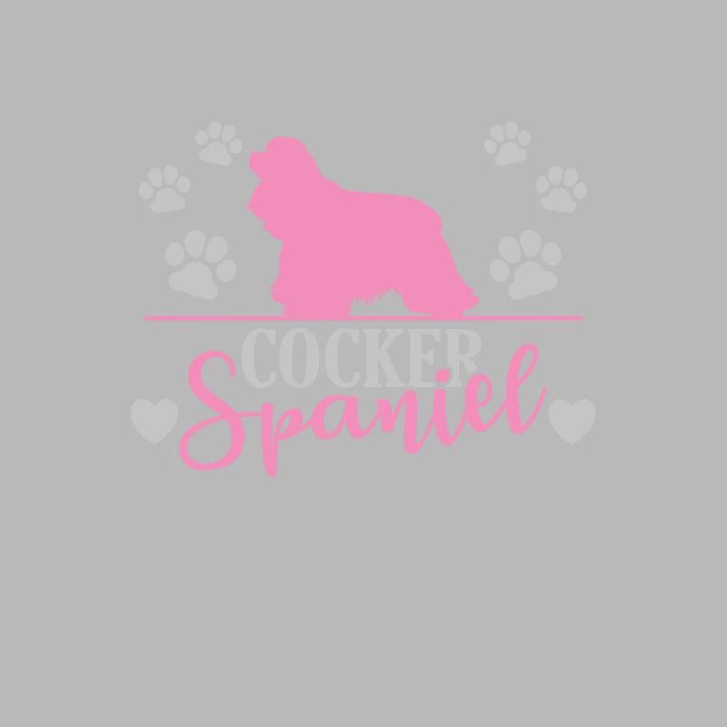 Cocker Spaniel with Paw Print