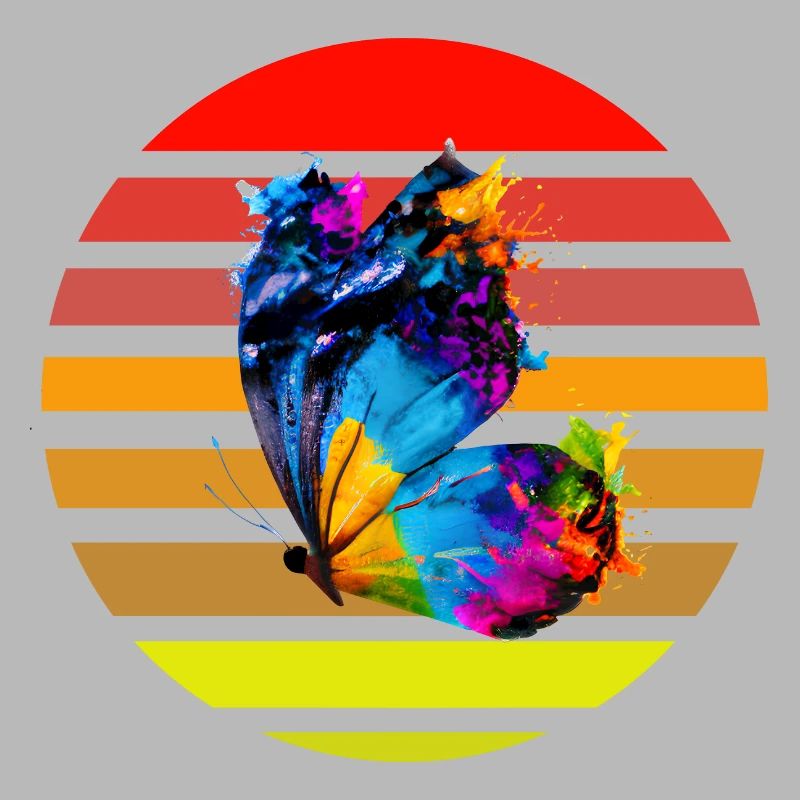 Schmetterling mit Farbklecksen