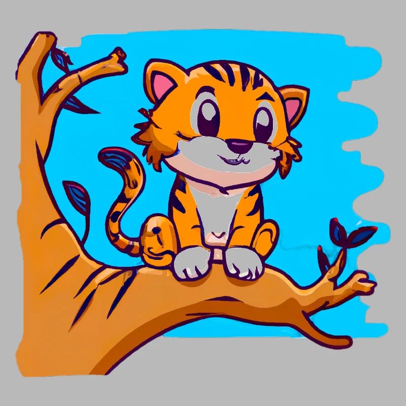 Tiger on a tree