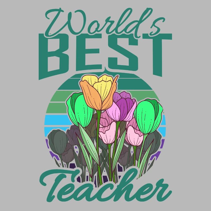 Bester Lehrer Der Welt Mit Blumen Schule Geschenk