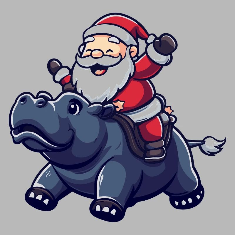 Nilpferd Weihnachtsmann