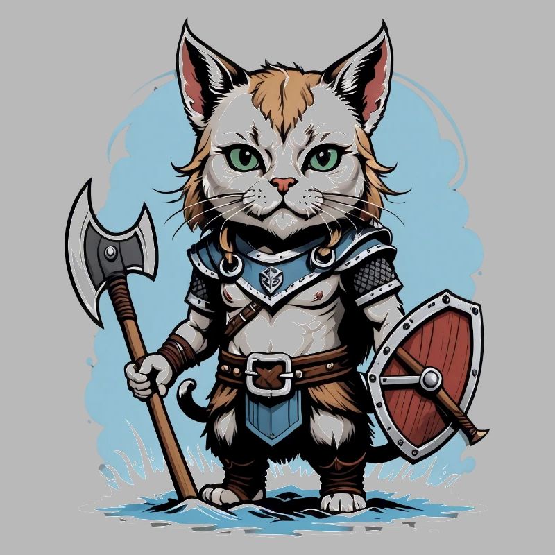 Cat Wikinger Viking Katze Geschenk Süß