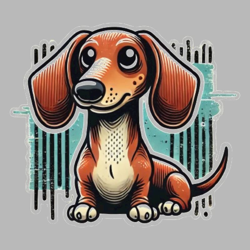Teckel mignon style bande dessinée Chien teckel