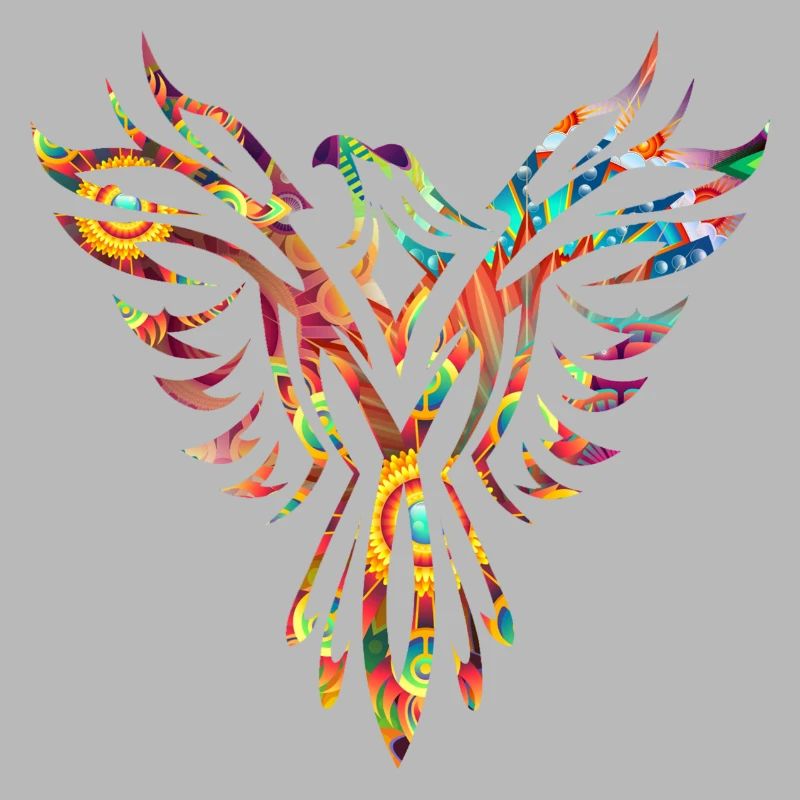 Phoenix colorful abstract silhouette