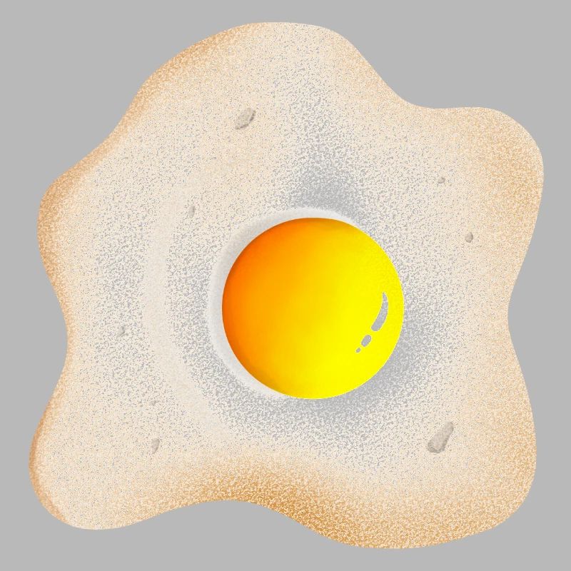 Fried fried egg with egg yolk and egg whites