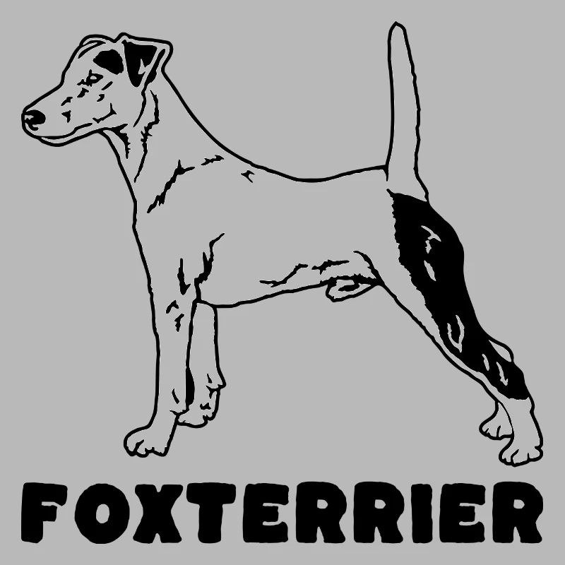 Fox Terrier debout avec du texte