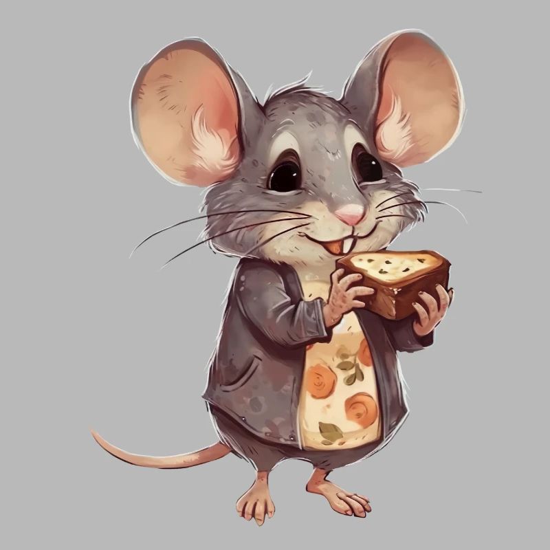 Souris heureuse avec biscuits aux pépites de chocolat