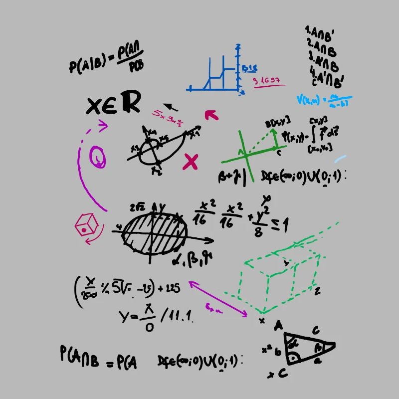 Math Complex Mathematical blackboard with formulas