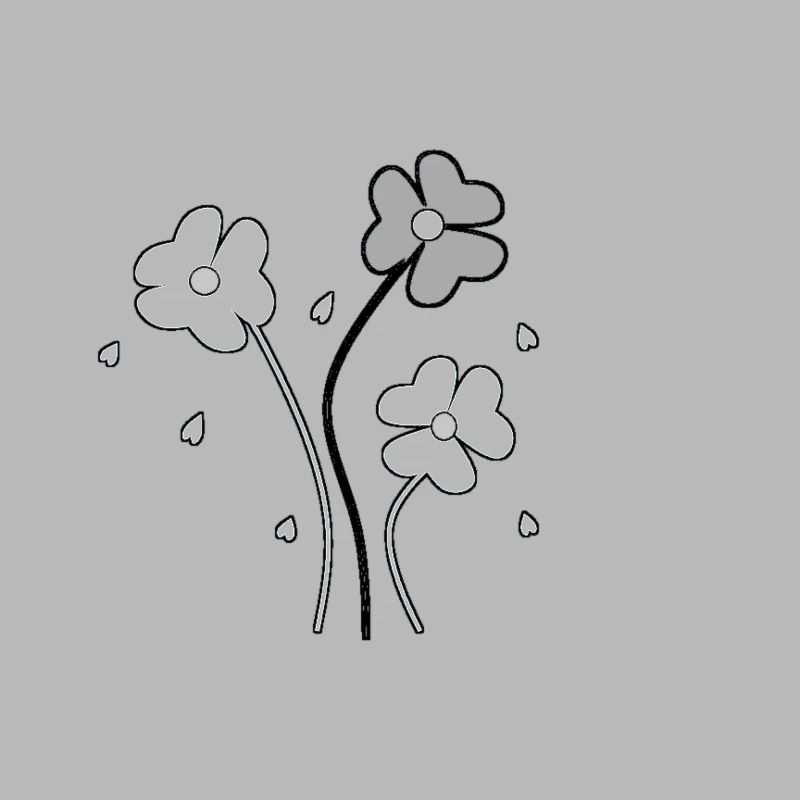 Fleurs blanc gris