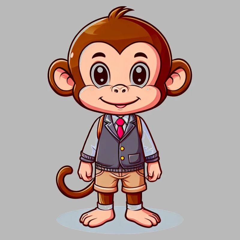 Singe écolier mignon