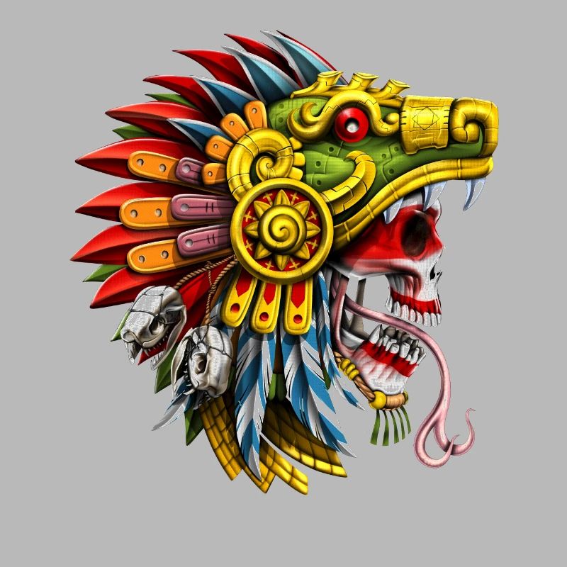 Serpent aztèque crâne guerrier