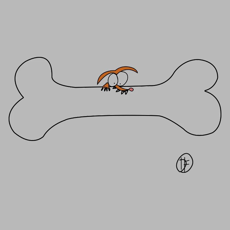 Chien avec os