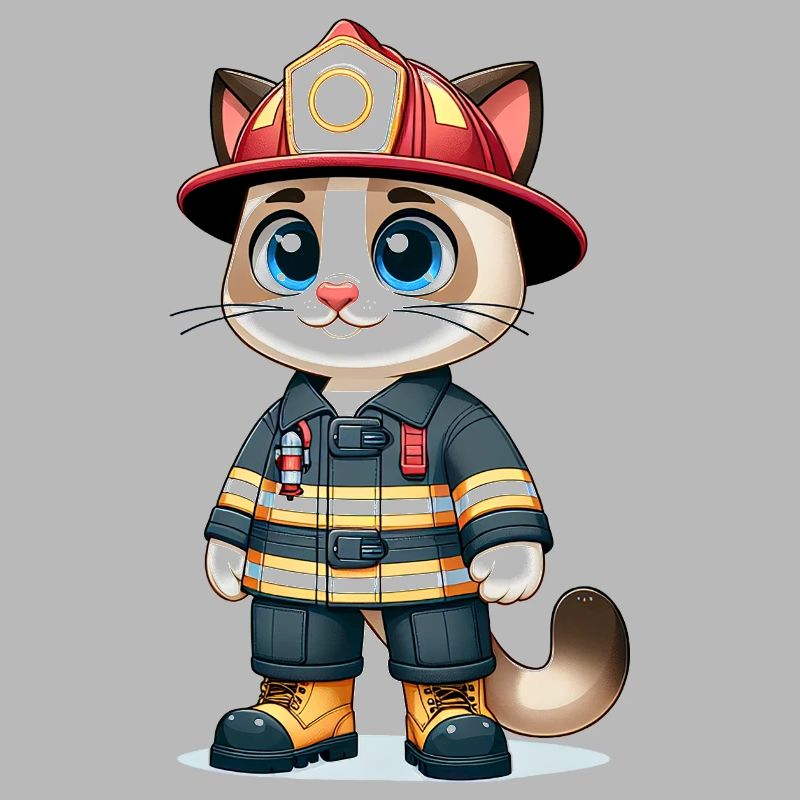 Cute Cat Firefighter
