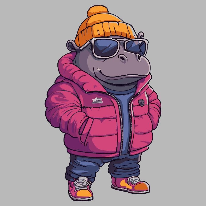 Nilpferd Cool Comic