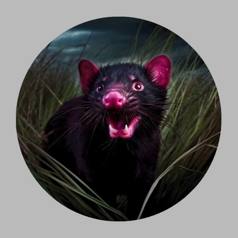 Tasmanian devil in the grass
