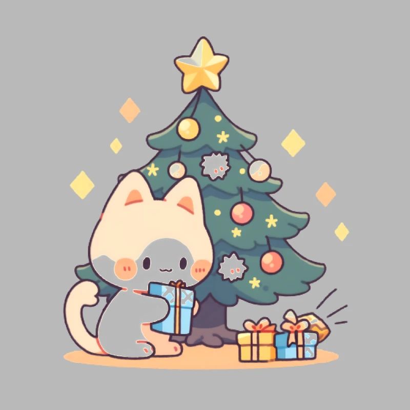 Arbre de Noël chat