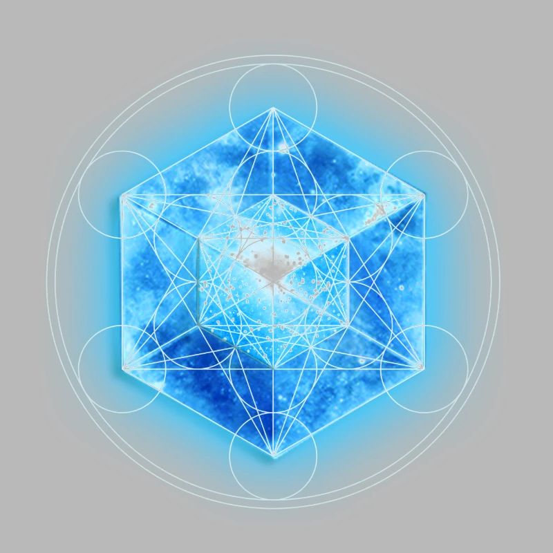 Metatrons Würfel mit Tesseract, 4D Hypercube,