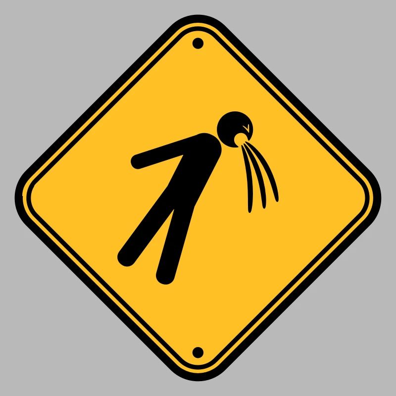 shield caution note vomit vomit
