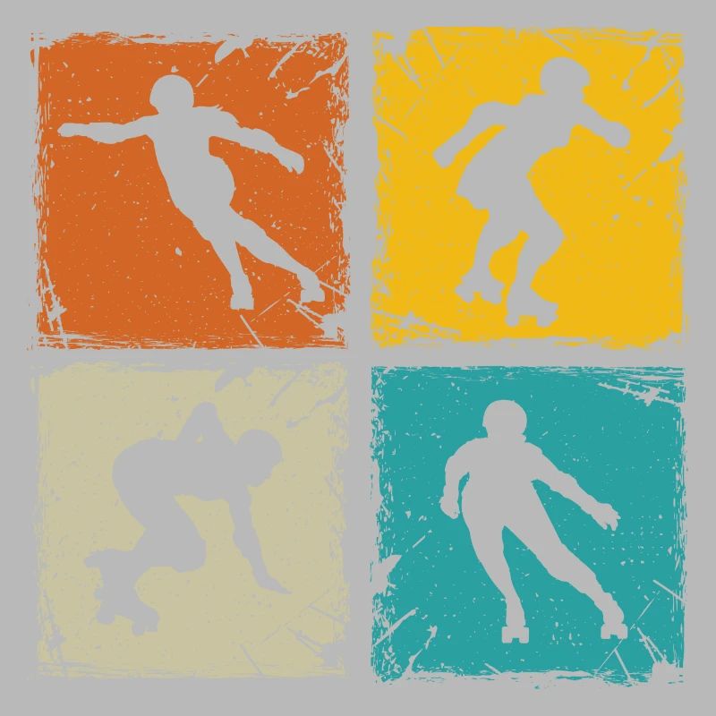 Roller derby retro squares unique roller derby