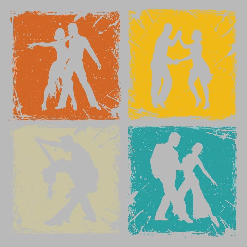 Salsa Tänzer retro Quadrate Salsa Tänzer Geschenk