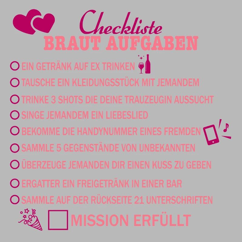 Checkliste braut aufgaben Geschenk Hochzeit Ehe