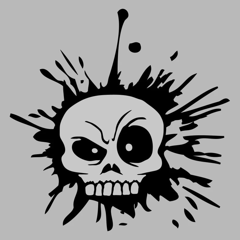 Éclaboussure de couleur Skeptical Facial Expression Skull