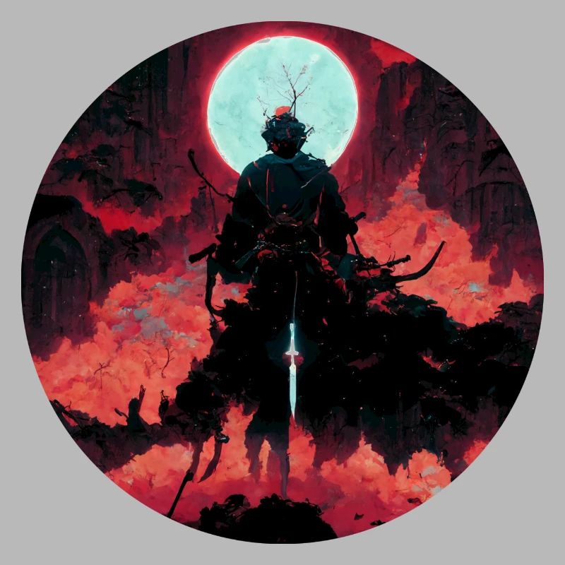 Guerrier du diable avec épée blanche