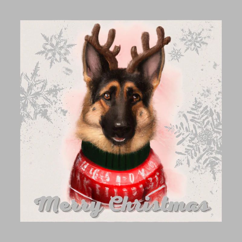 Süßer Deutscher Schäferhund im Weihnachtspullover.