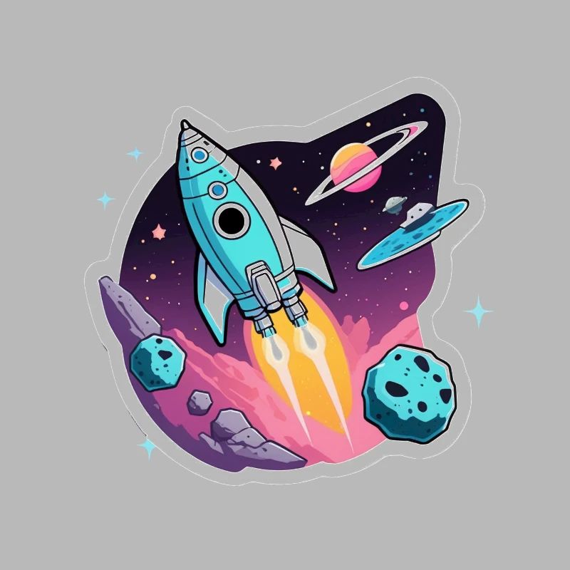 Fusée volant dans l’espace