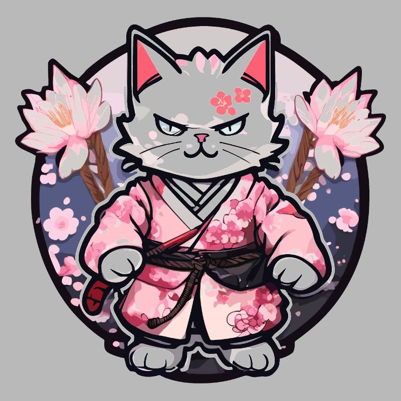 Samurai Katze & Kirschblüten #10