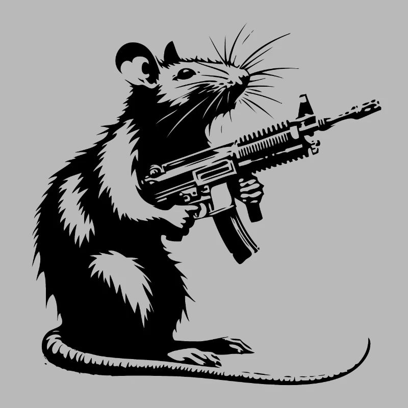 Rat avec mitrailleuse