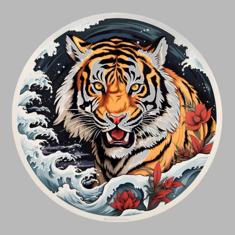 Tiger on a cold winter night