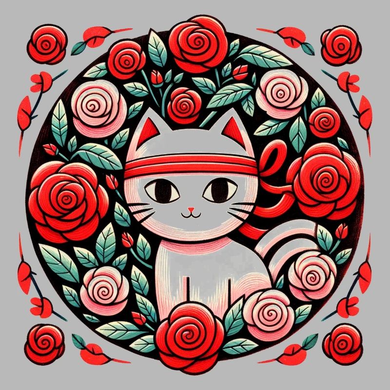 Rote Ninja-Katze