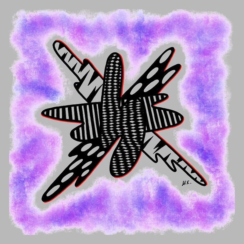 Creative patterned blob on violet