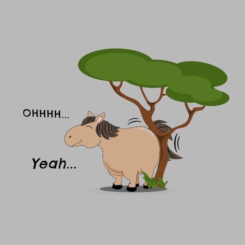 Dickes Pferd schrubbt seinen Po