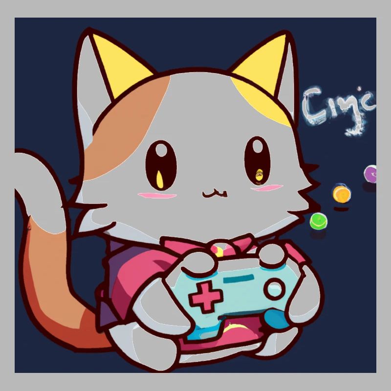 Kaweii Cat Playing Computer Games