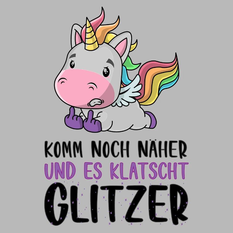 Noch näher es klatscht Glitzer Einhorn Geschenk