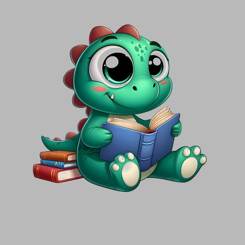 Dino liest ein Buch