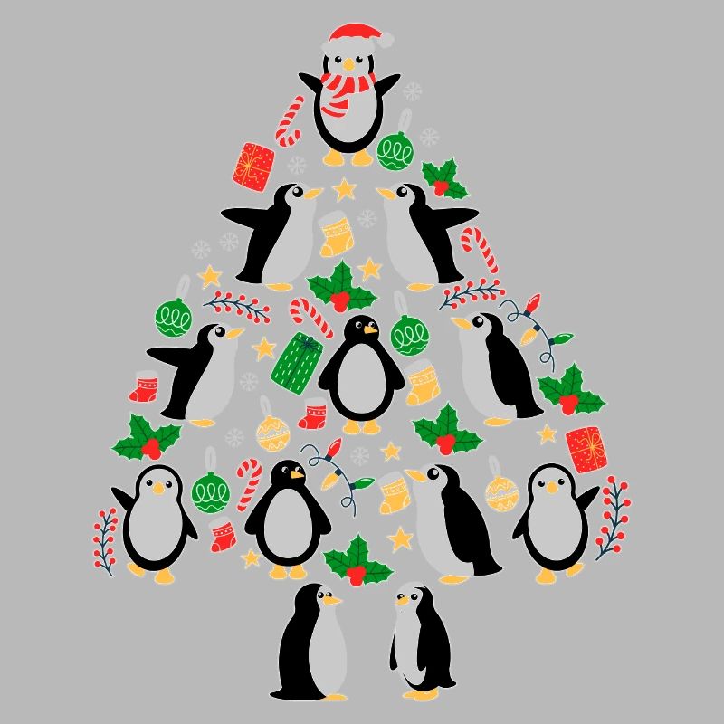 Weihnachts Baum Pinguine mit Lichtern Pinguin Spaß